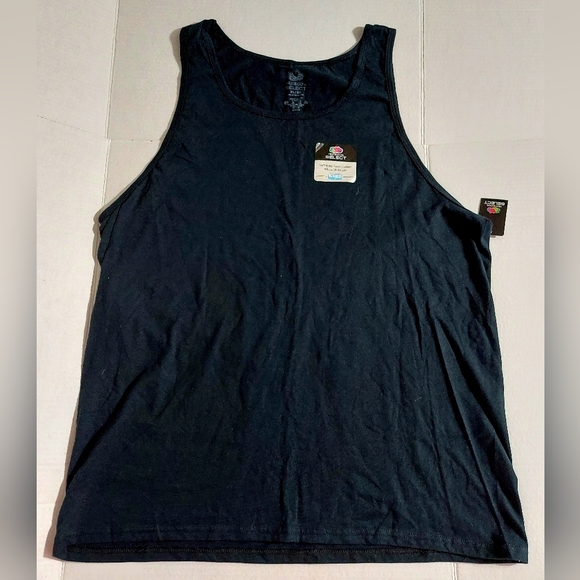 BRAND NEW FRUIT OF THE LOOM MENS BLACK SLEEVELESS T-SHIRT SIZE X-LARGE - Picture 1 of 5